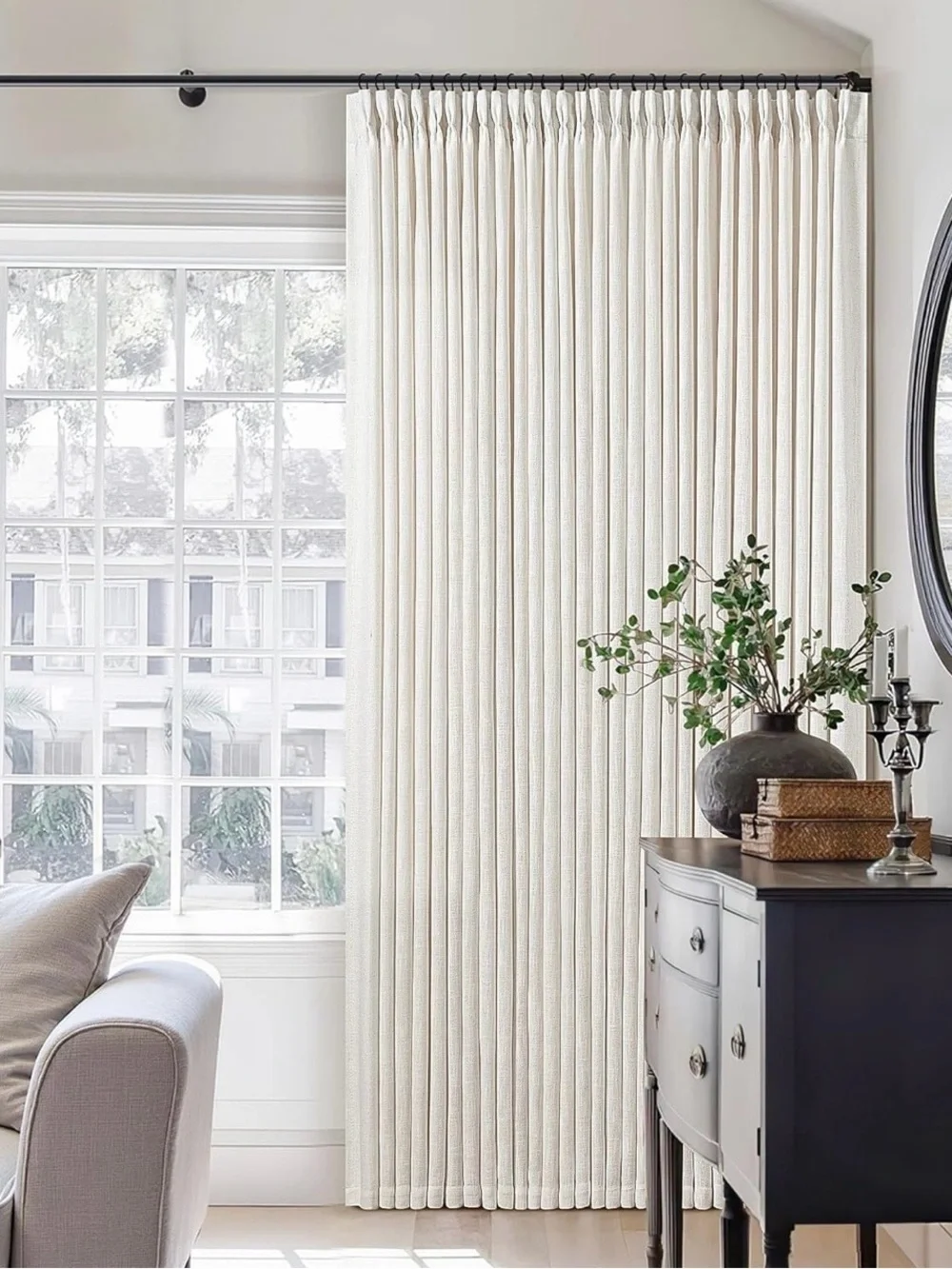 Twodrapes Pinch Pleaded Memory Trained Linen Curtains
